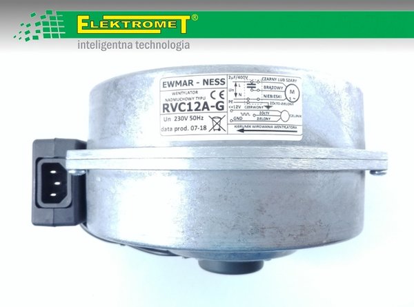 Elektromet Gebläse RVC-12A-G für Heizkessel mit Zubringer