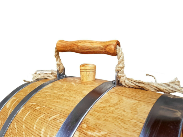 Holzfass Weinfass Whiskyfass 3 Liter mit Griff Eichenfass Gravur Möglich